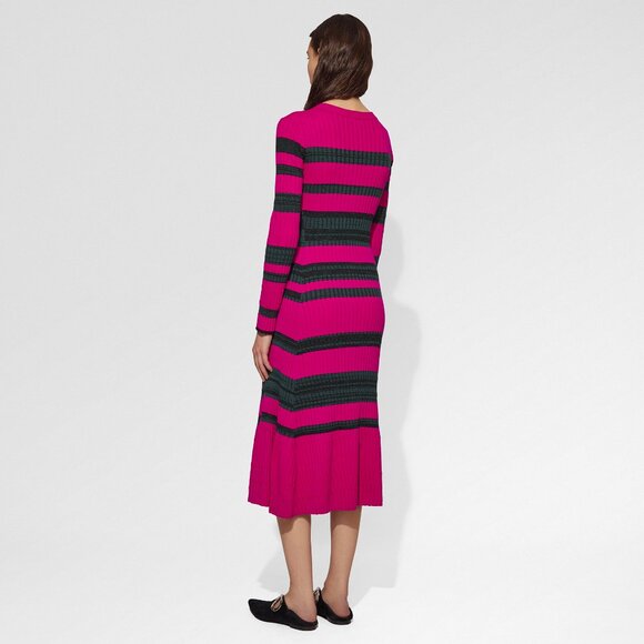 Proenza Schouler Striple Knit Long-Sleeve Dress - Picture 2 of 5